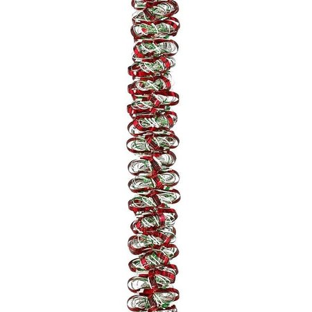 HOLIDAY TRIMS Garland, 12 ft L, PVC, GreenRedSnow White, Indoor 3786450